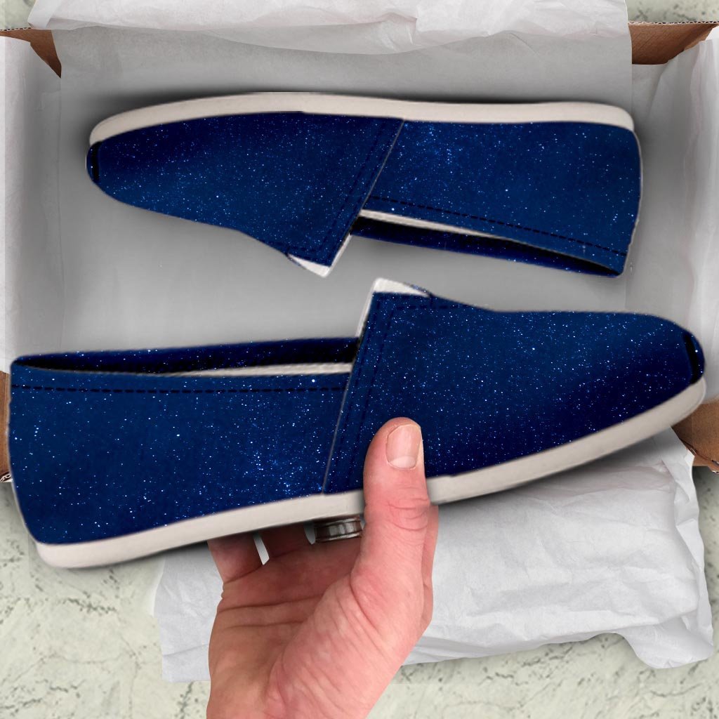 Space Blue Galaxy Canvas Shoes-grizzshop