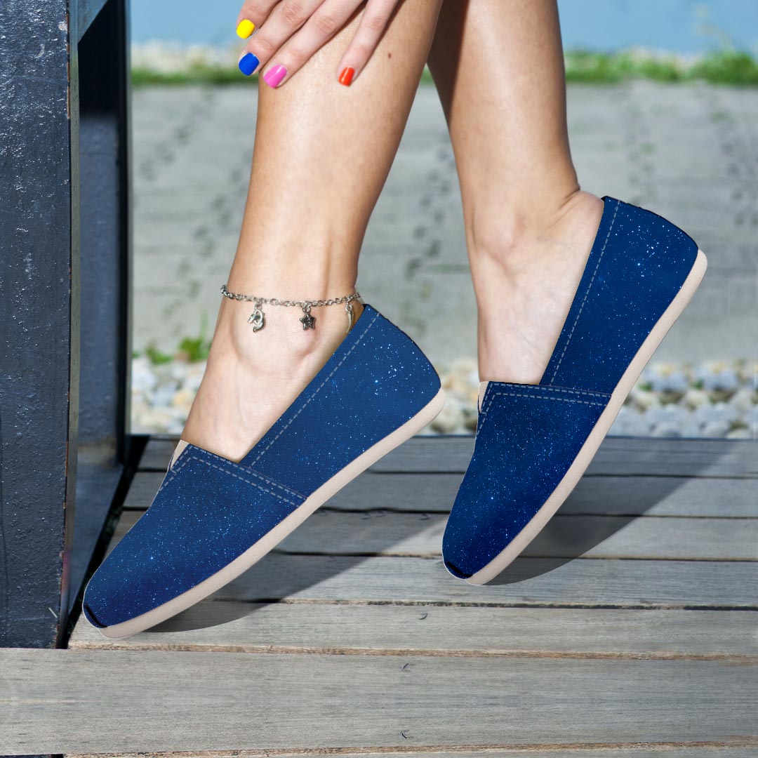 Space Blue Galaxy Canvas Shoes-grizzshop