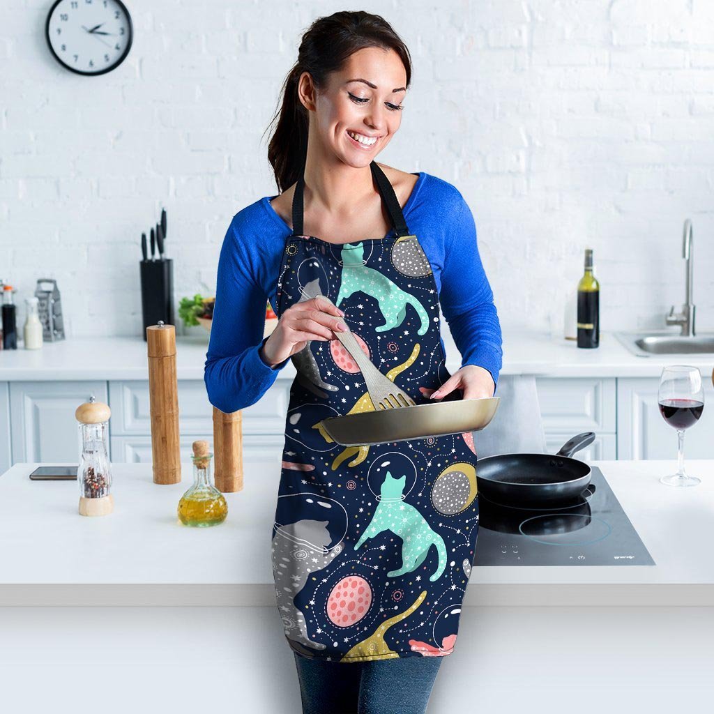 Space Cat Print Women's Apron-grizzshop