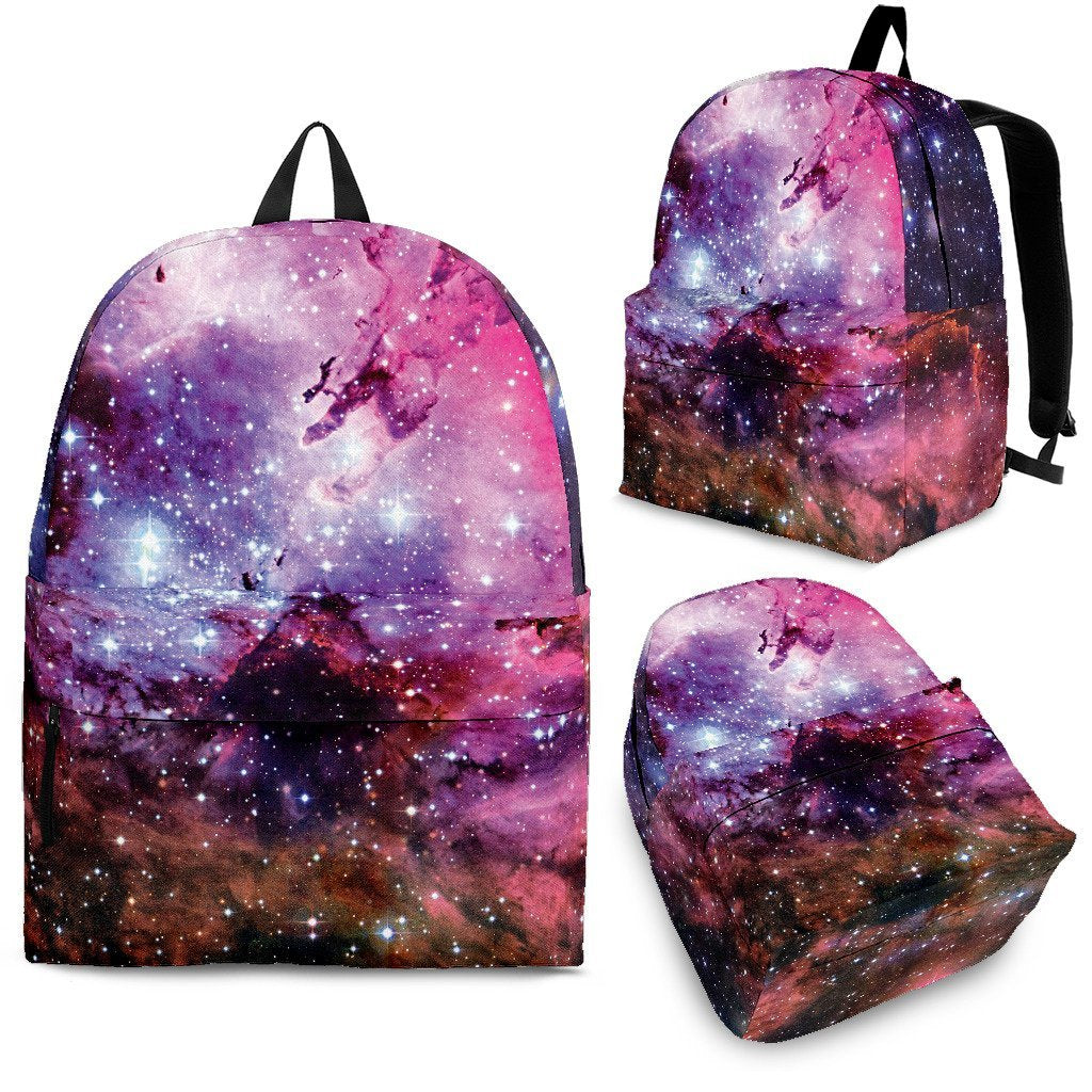 Space Galaxy Purple Stardust Print Premium Backpack-grizzshop