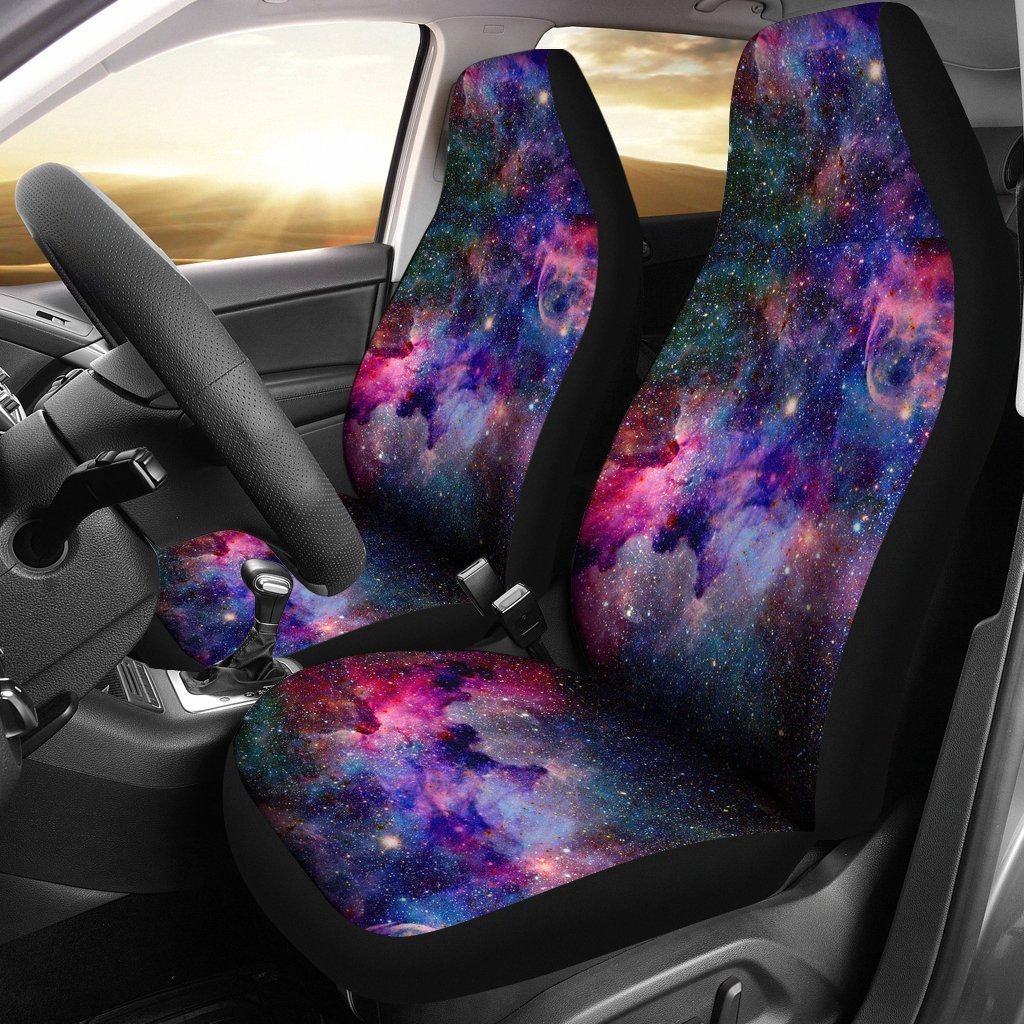 Space Galaxy Purple Stardust Print Universal Fit Car Seat Cover-grizzshop