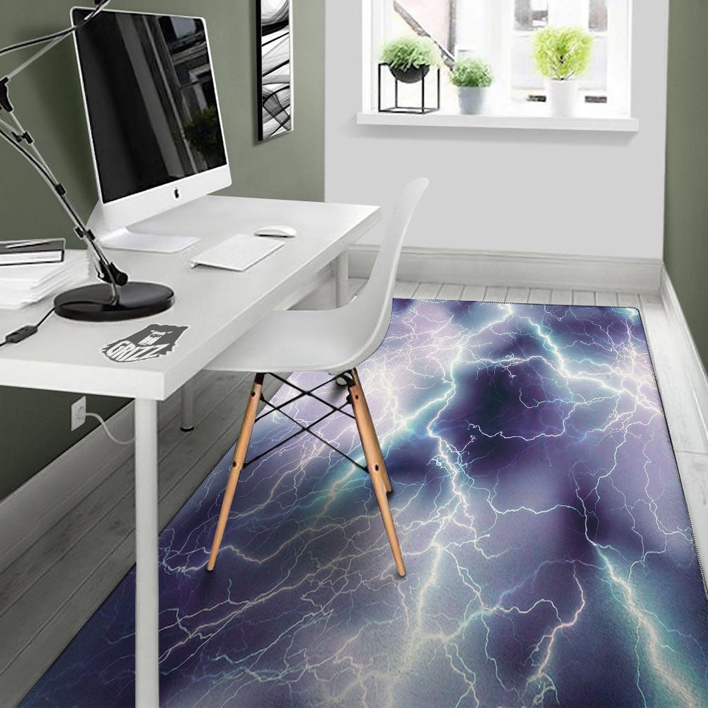 Spark Lightning Print Floor Mat-grizzshop