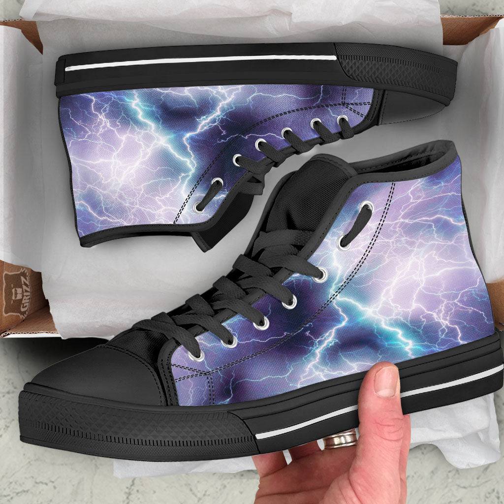 Spark Lightning Print High Top Shoes-grizzshop