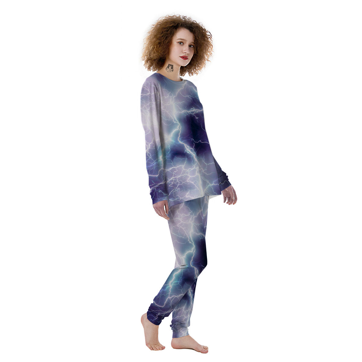 Spark Lightning Print Women's Pajamas-grizzshop