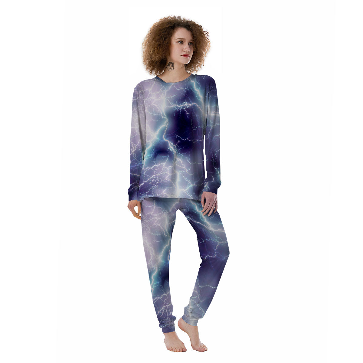 Spark Lightning Print Women's Pajamas-grizzshop