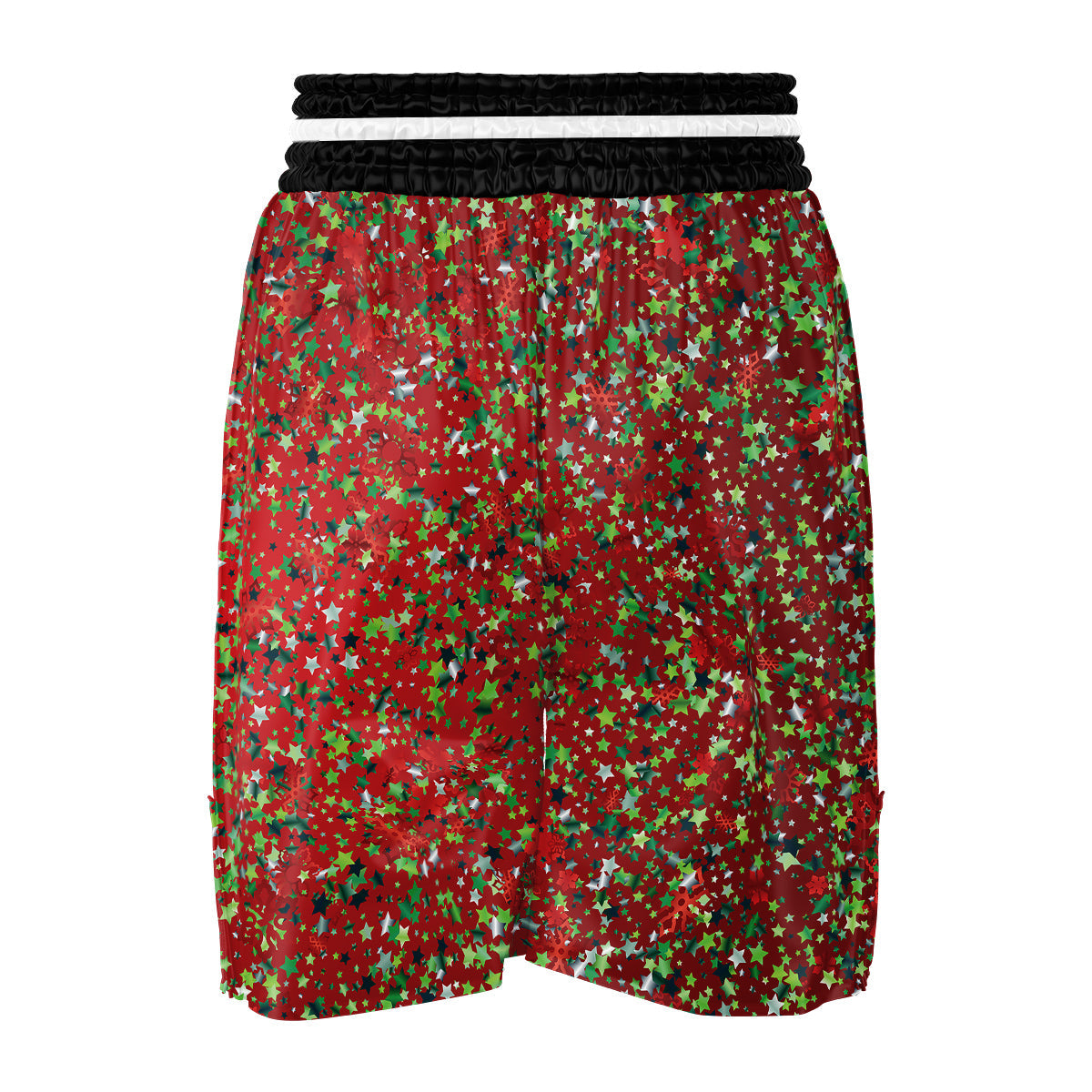 Sparkle Christmas Print Boxing Shorts-grizzshop