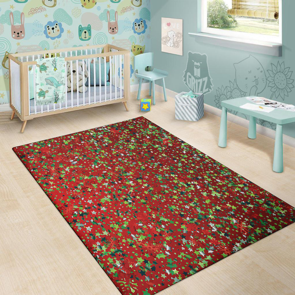 Sparkle Christmas Print Floor Mat-grizzshop
