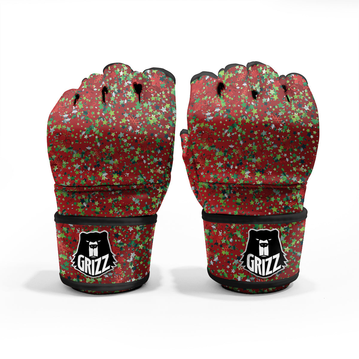 Sparkle Christmas Print MMA Gloves-grizzshop