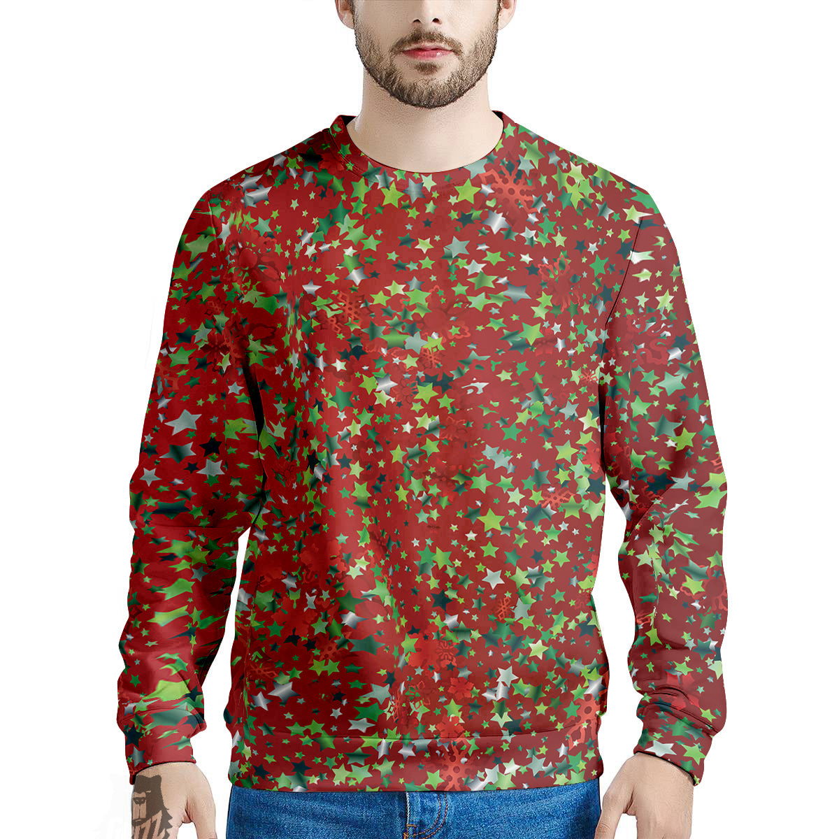 Sparkle Christmas Print Men's Sweatshirt-grizzshop