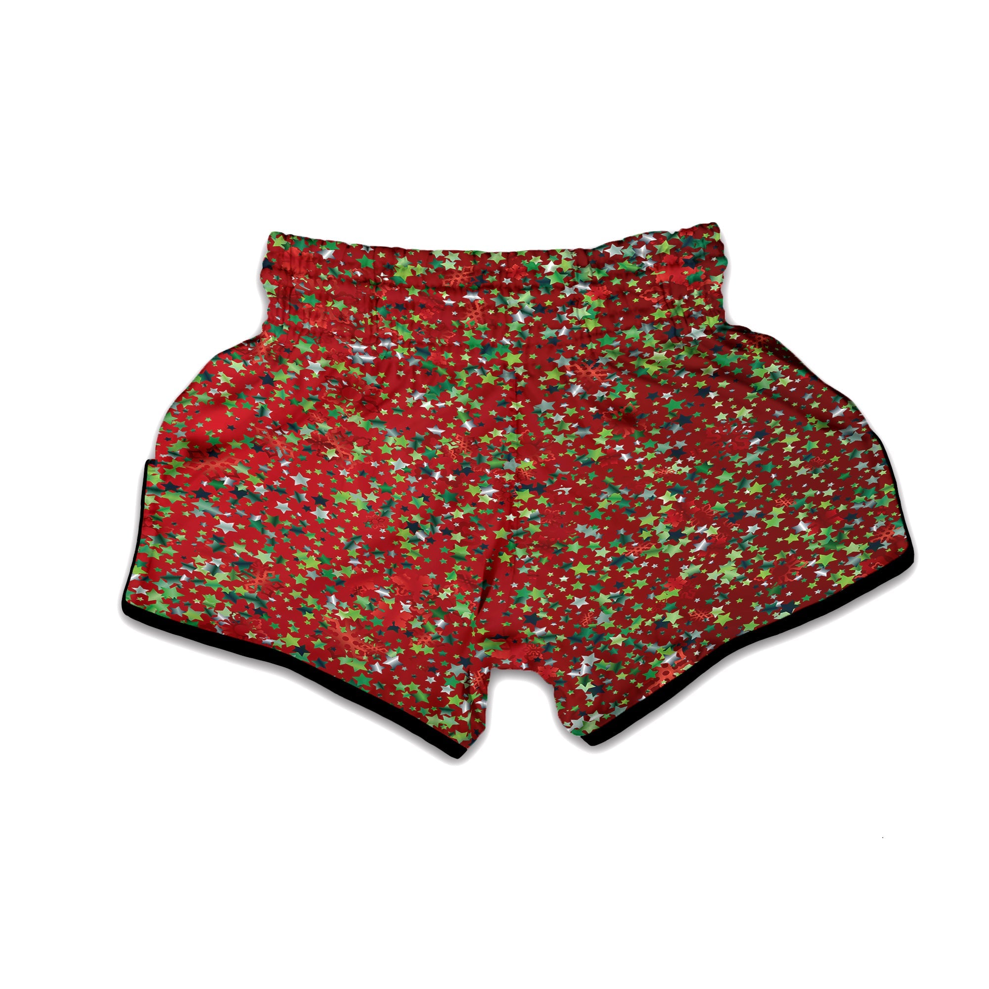 Sparkle Christmas Print Muay Thai Boxing Shorts-grizzshop