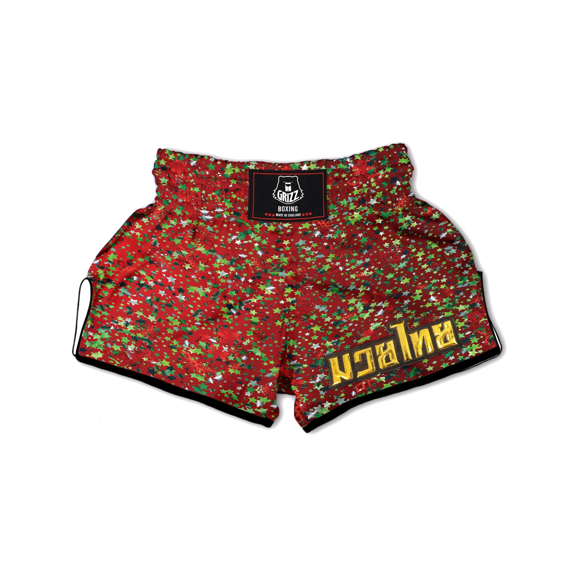 Sparkle Christmas Print Muay Thai Boxing Shorts-grizzshop