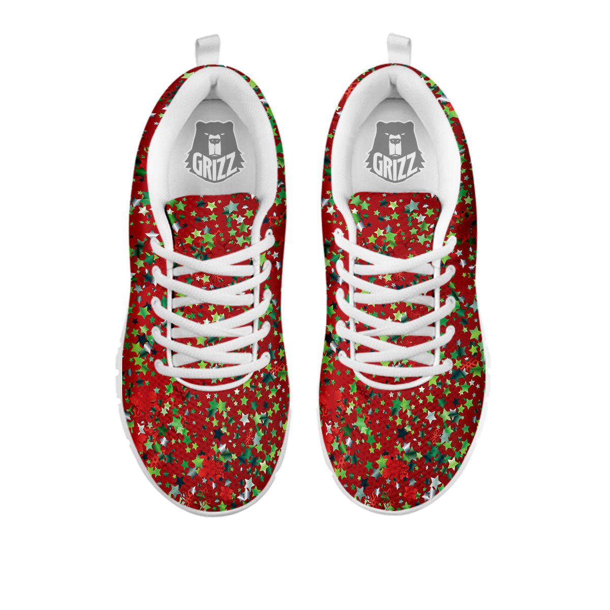 Sparkle Christmas Print White Sneaker-grizzshop