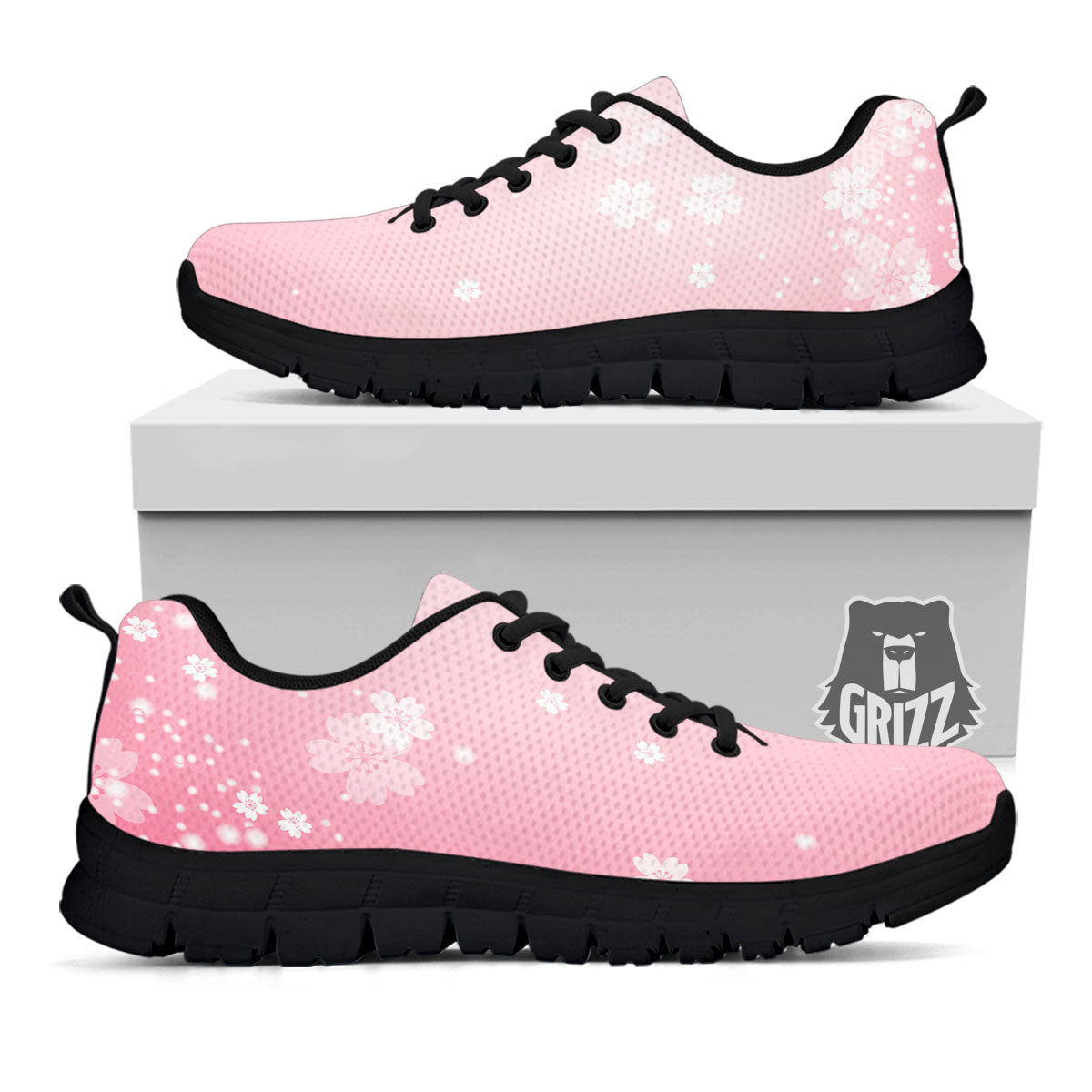 Sparkle Floral Print Black Sneaker-grizzshop
