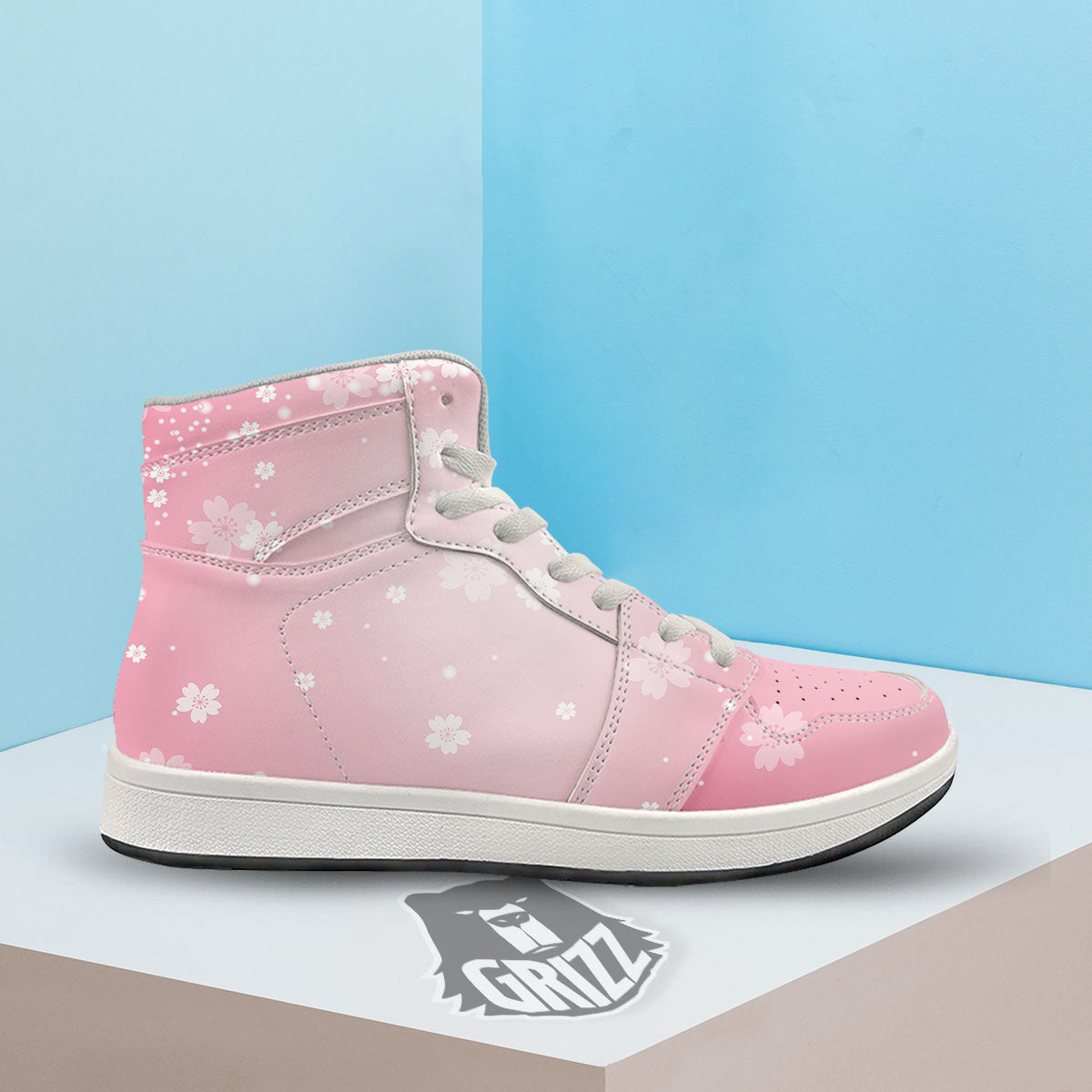 Sparkle Floral Print High Top Sneakers-grizzshop