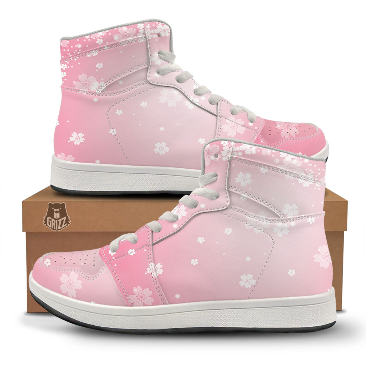 Sparkle Floral Print High Top Sneakers-grizzshop