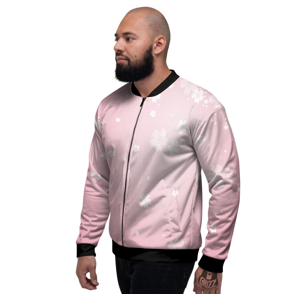 Sparkle Floral Print Men's Bomber Jacket-grizzshop