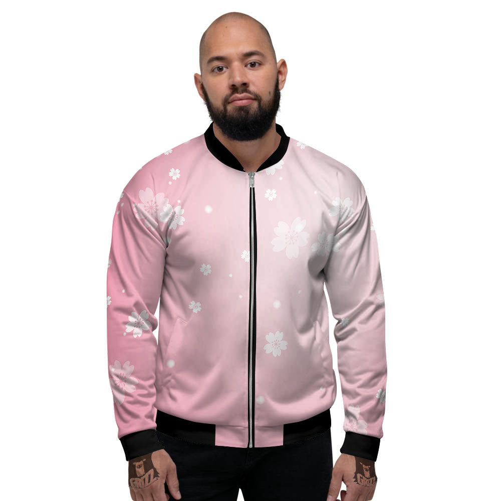 Sparkle Floral Print Men's Bomber Jacket-grizzshop