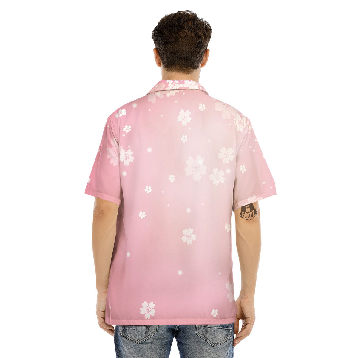 Sparkle Floral Print Men's Hawaiian Shirt-grizzshop