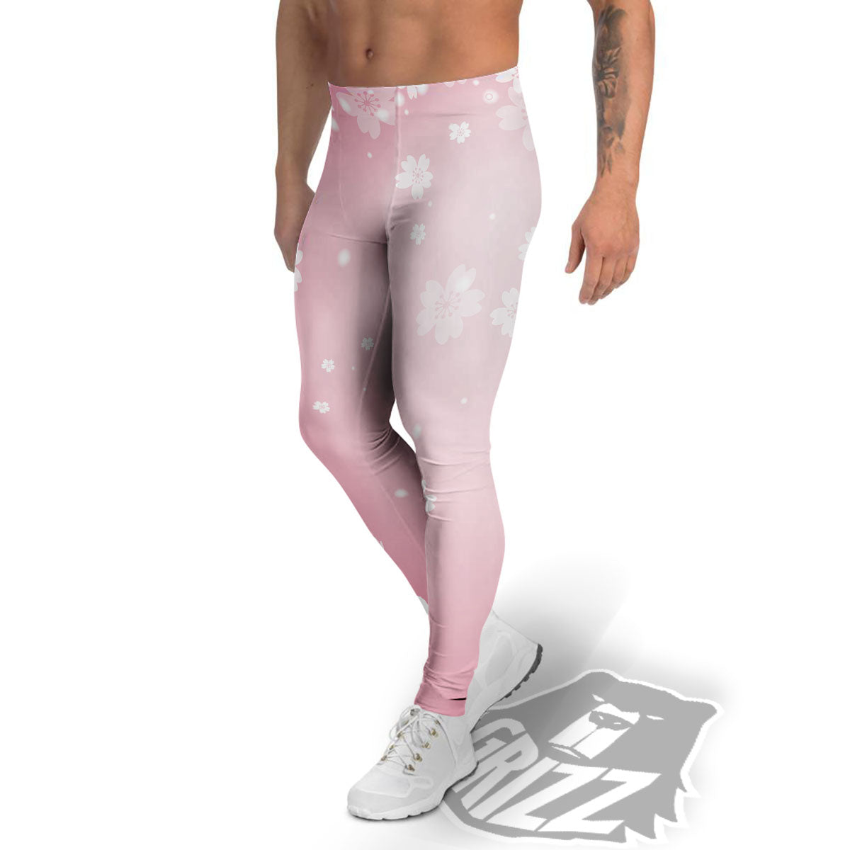Sparkle Floral Print Men's Leggings-grizzshop