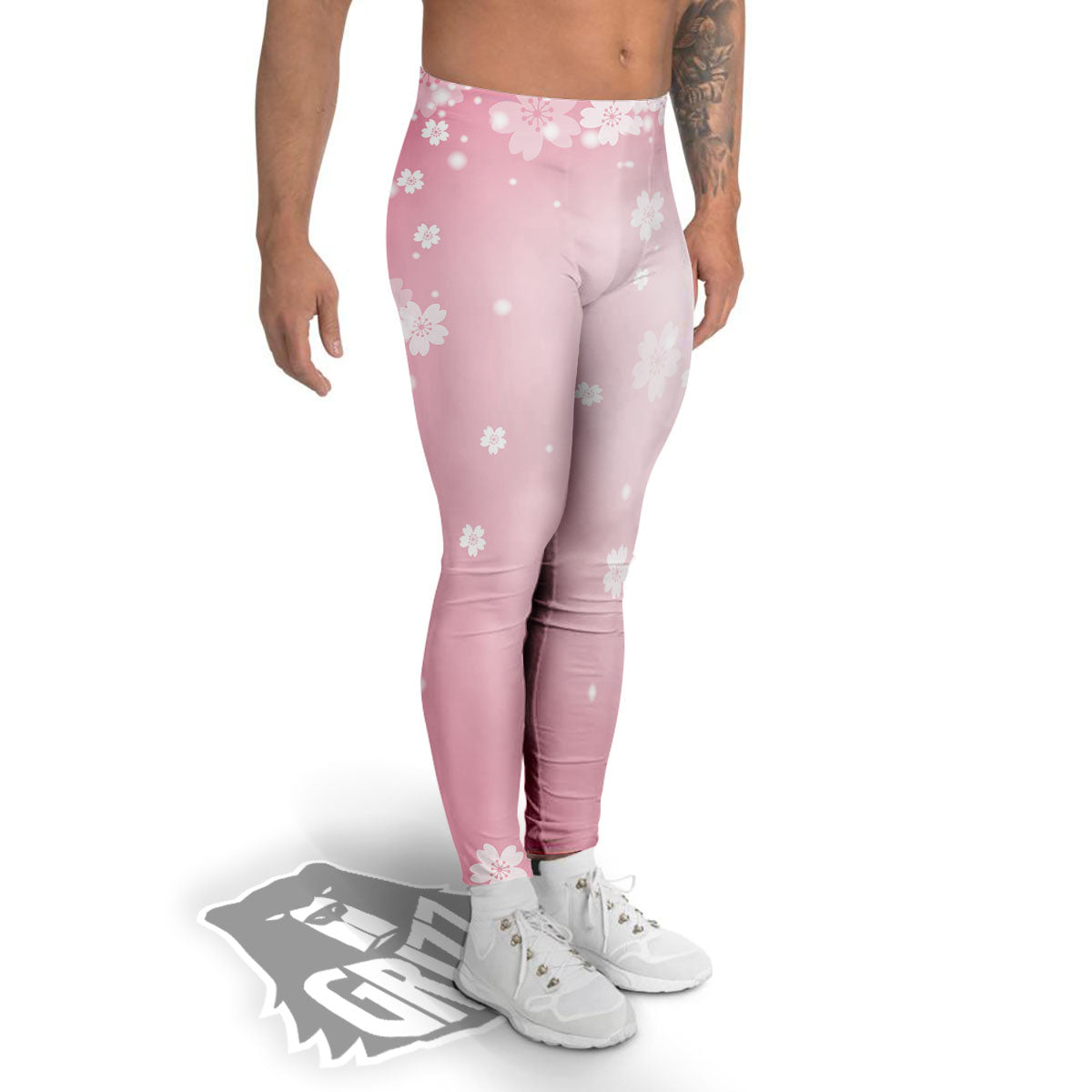 Sparkle Floral Print Men's Leggings-grizzshop