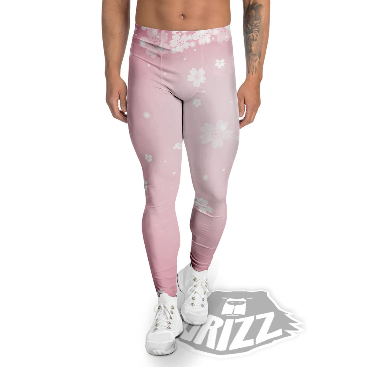 Sparkle Floral Print Men's Leggings-grizzshop