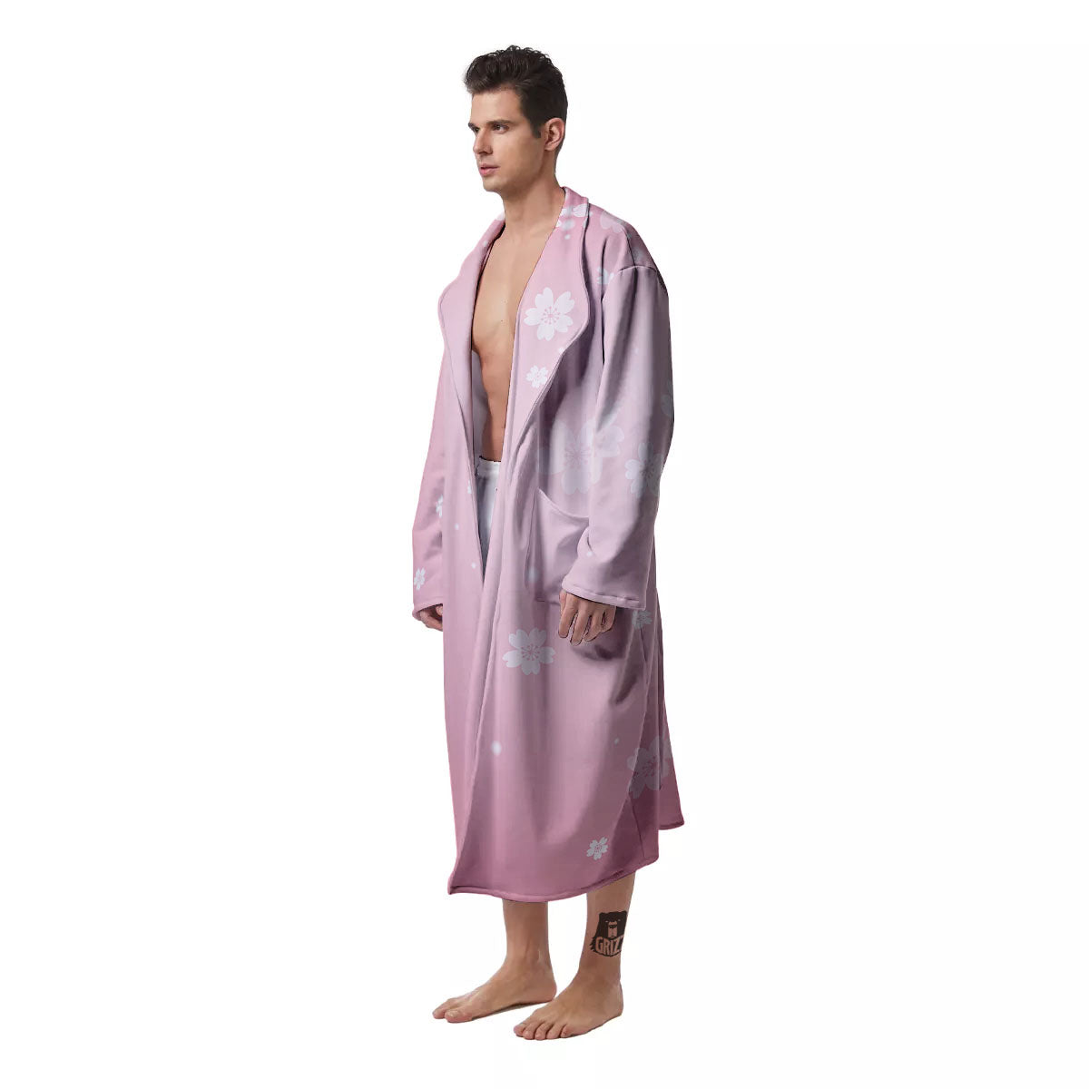 Sparkle Floral Print Men's Robe-grizzshop