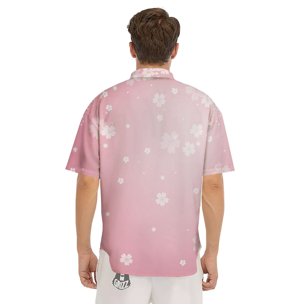 Sparkle Floral Print Men's Short Sleeve Shirts-grizzshop