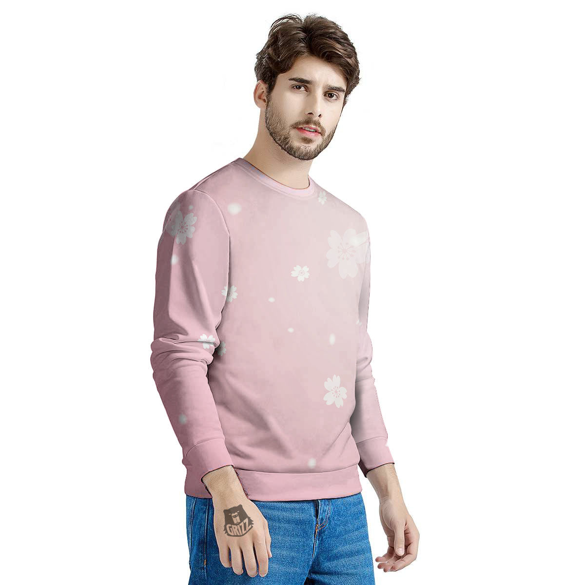 Sparkle Floral Print Men's Sweatshirt-grizzshop