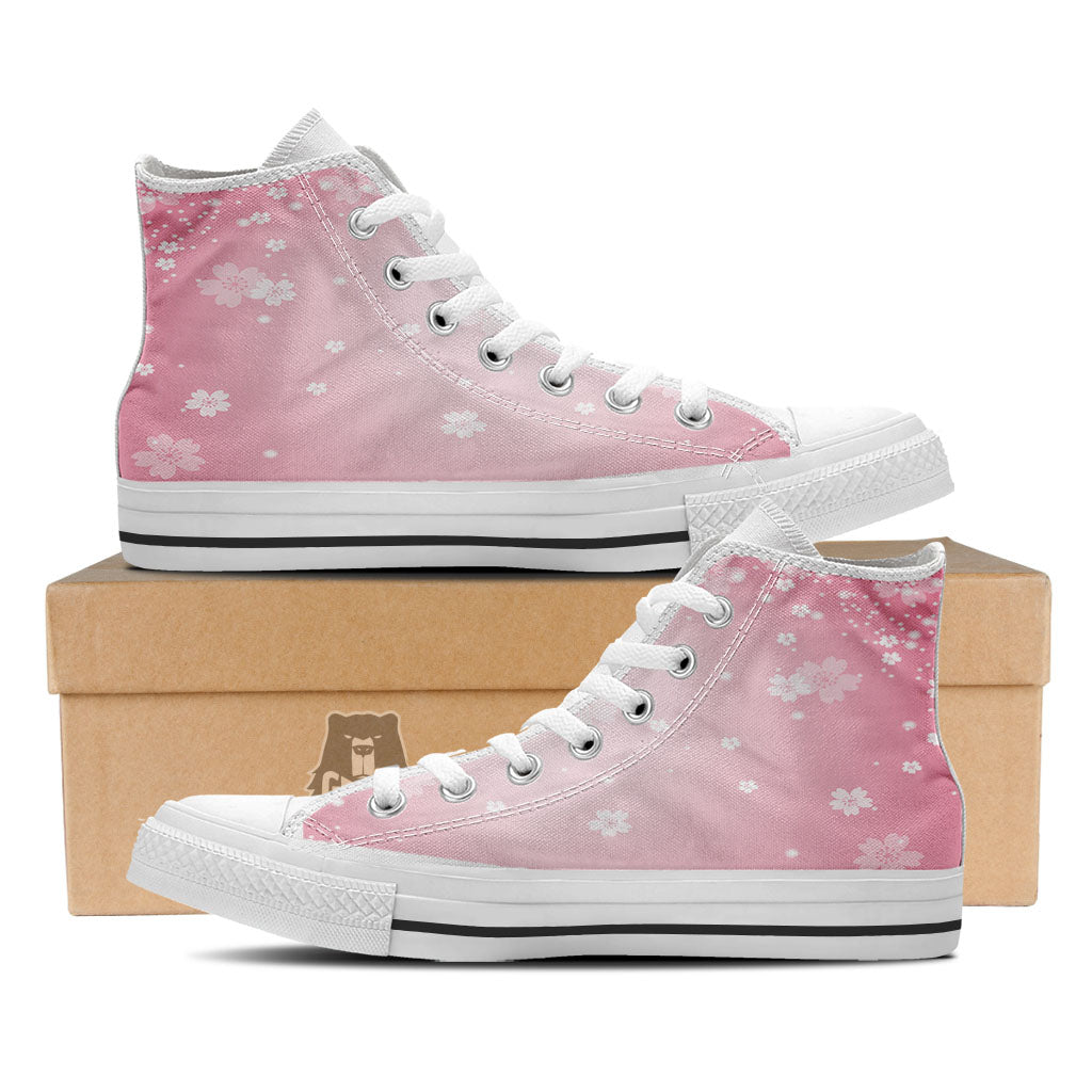 Sparkle Floral Print White High Top Shoes-grizzshop