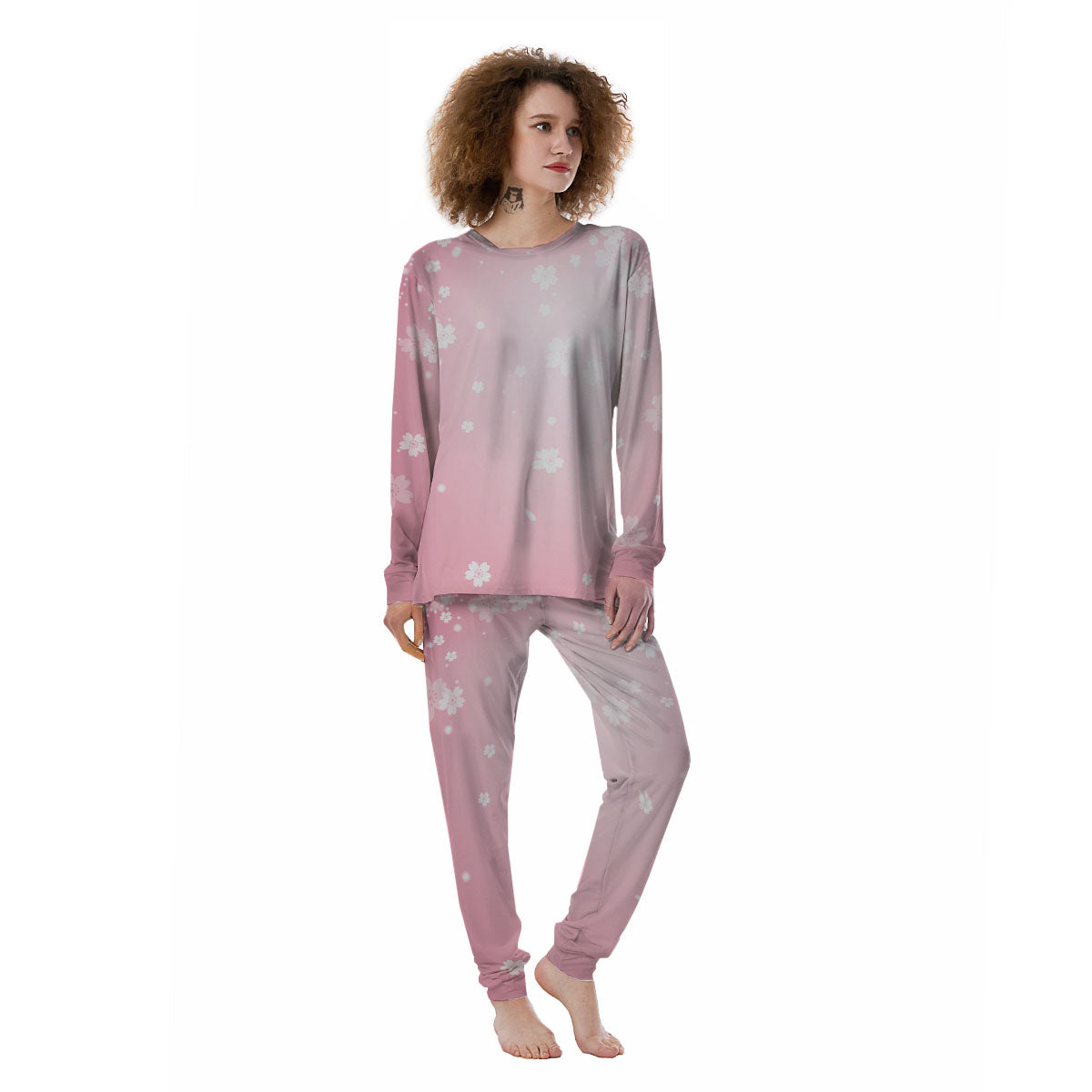 Sparkle Floral Print Women's Pajamas-grizzshop