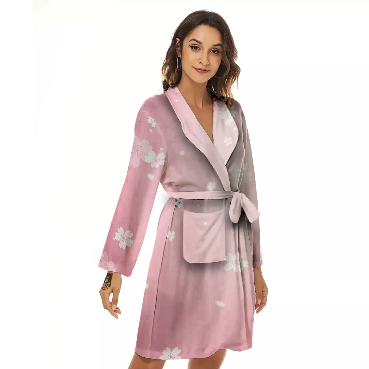 Sparkle Floral Print Women's Robe-grizzshop