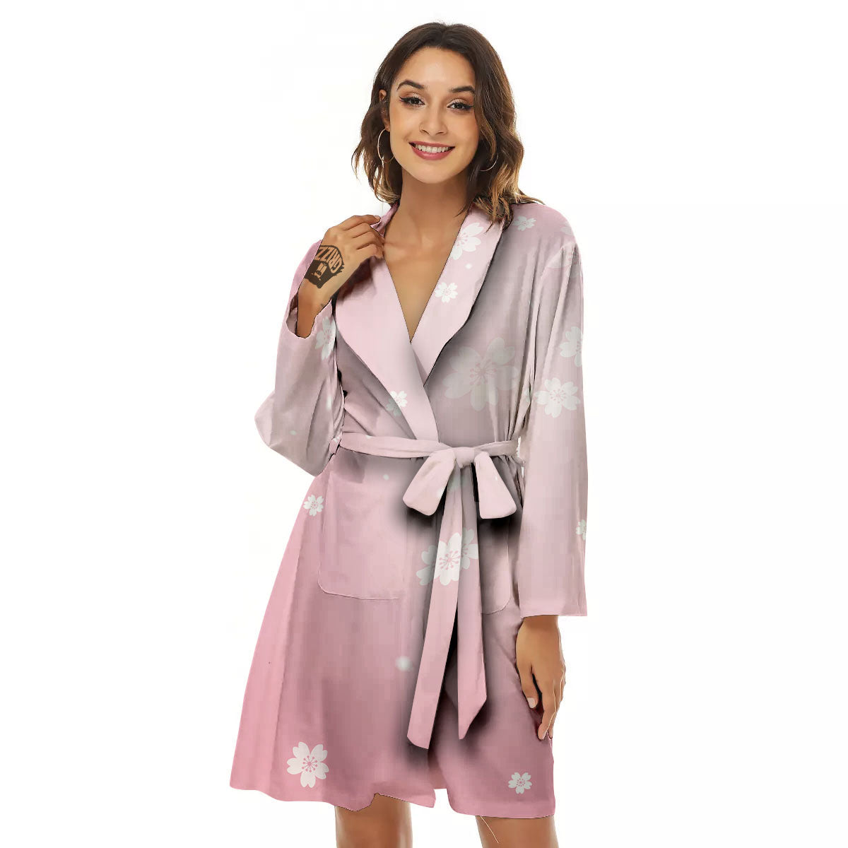 Sparkle Floral Print Women's Robe-grizzshop