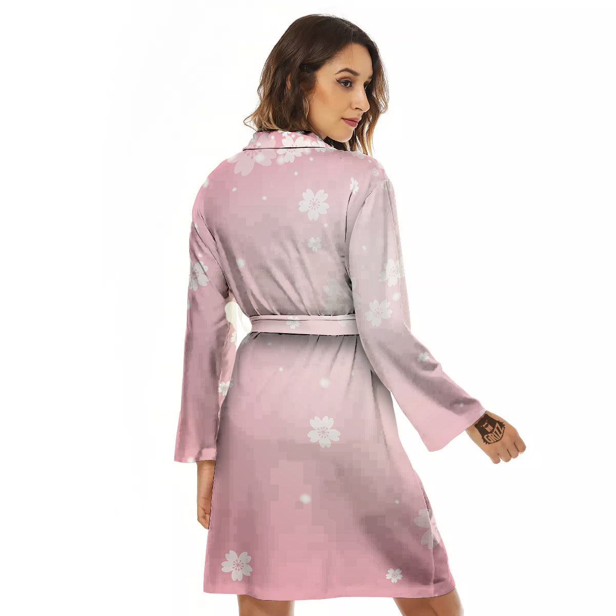 Sparkle Floral Print Women's Robe-grizzshop
