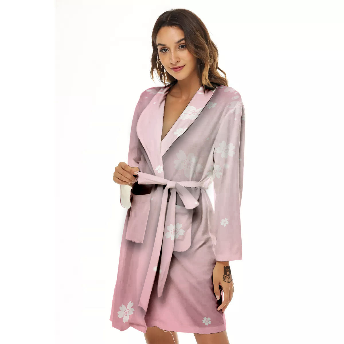 Sparkle Floral Print Women's Robe-grizzshop
