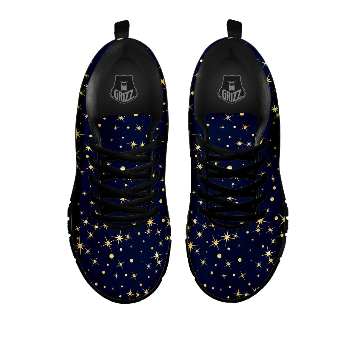 Sparkle Shiny Print Pattern Black Sneaker-grizzshop