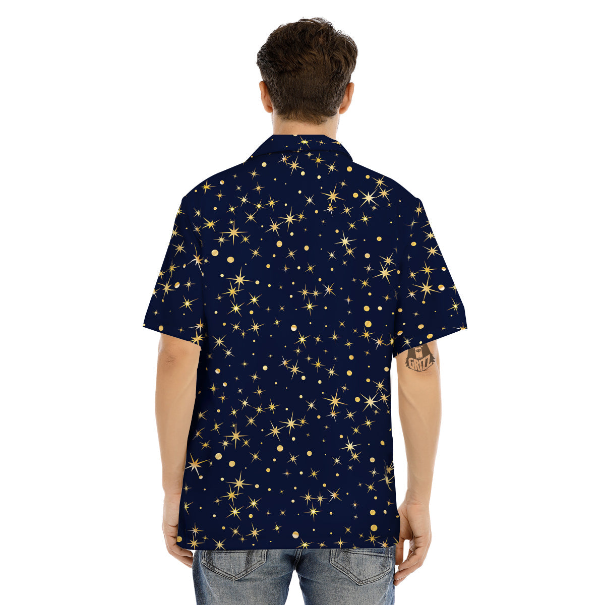 Sparkle Shiny Print Pattern Men's Hawaiian Shirt-grizzshop