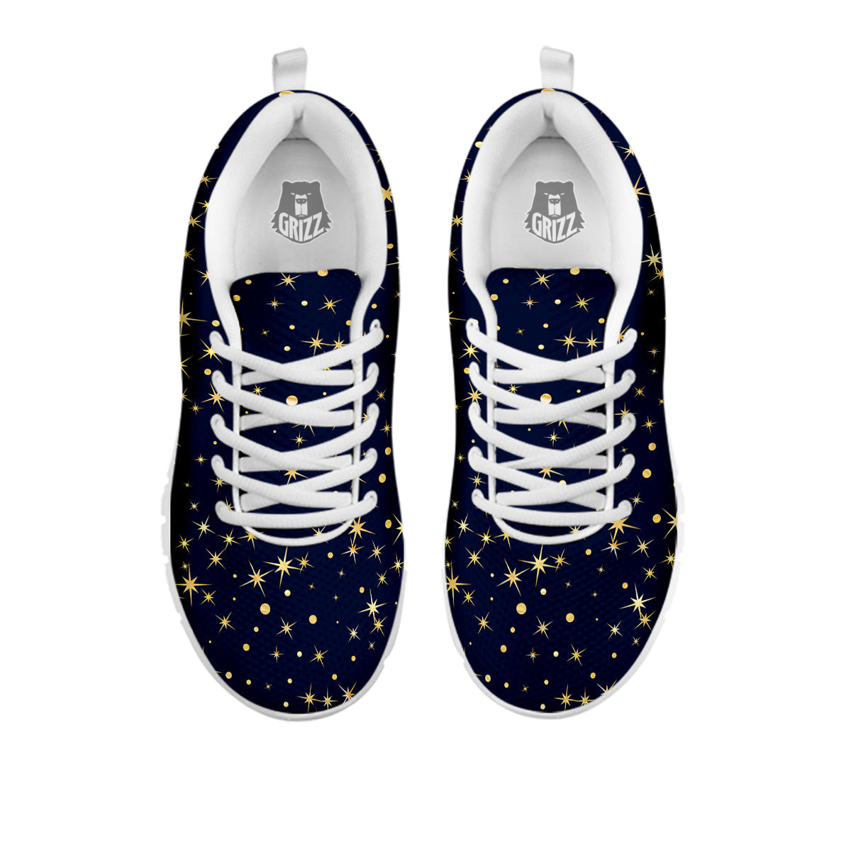 Sparkle Shiny Print Pattern White Sneaker-grizzshop