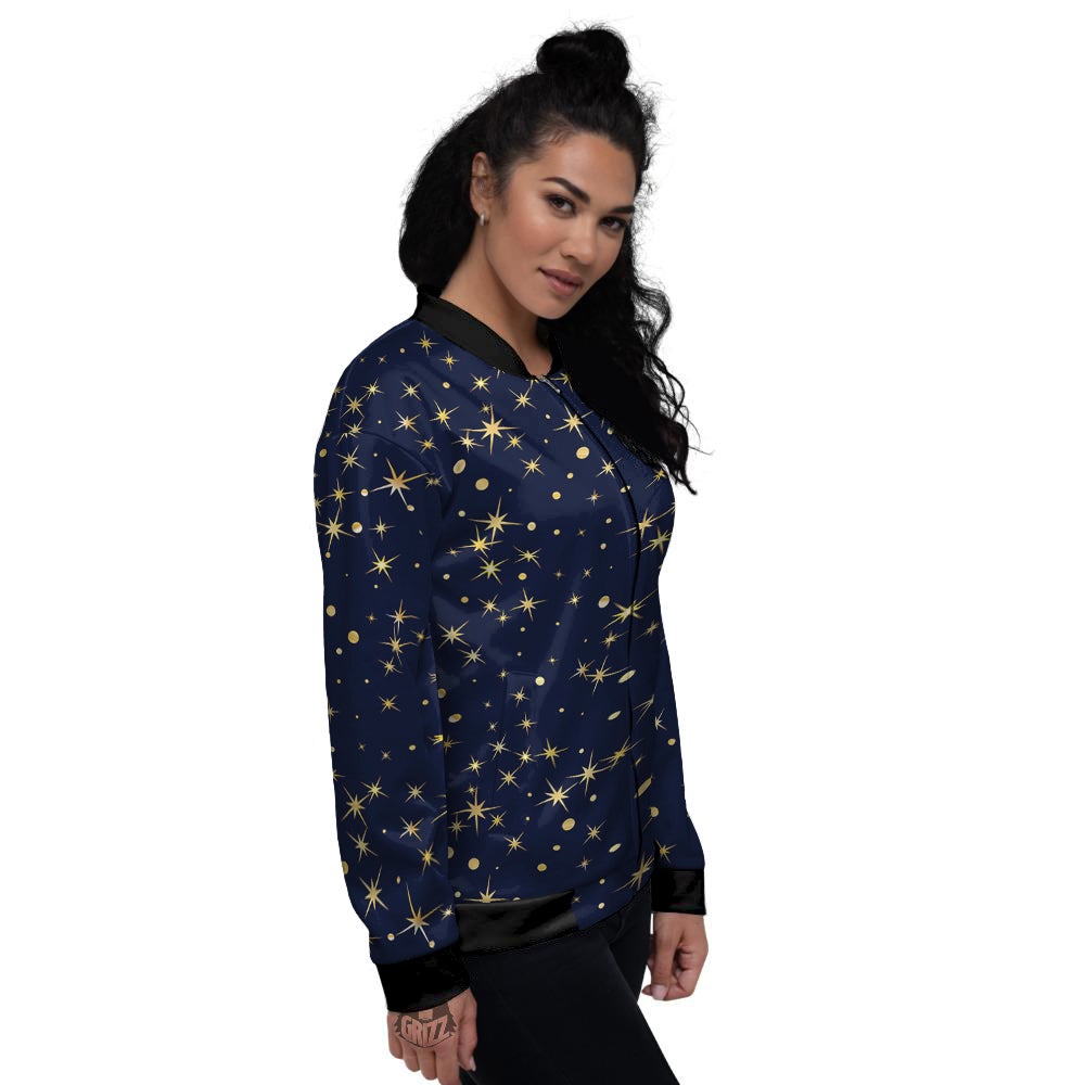 Sparkle Shiny Print Pattern Women's Bomber Jacket-grizzshop