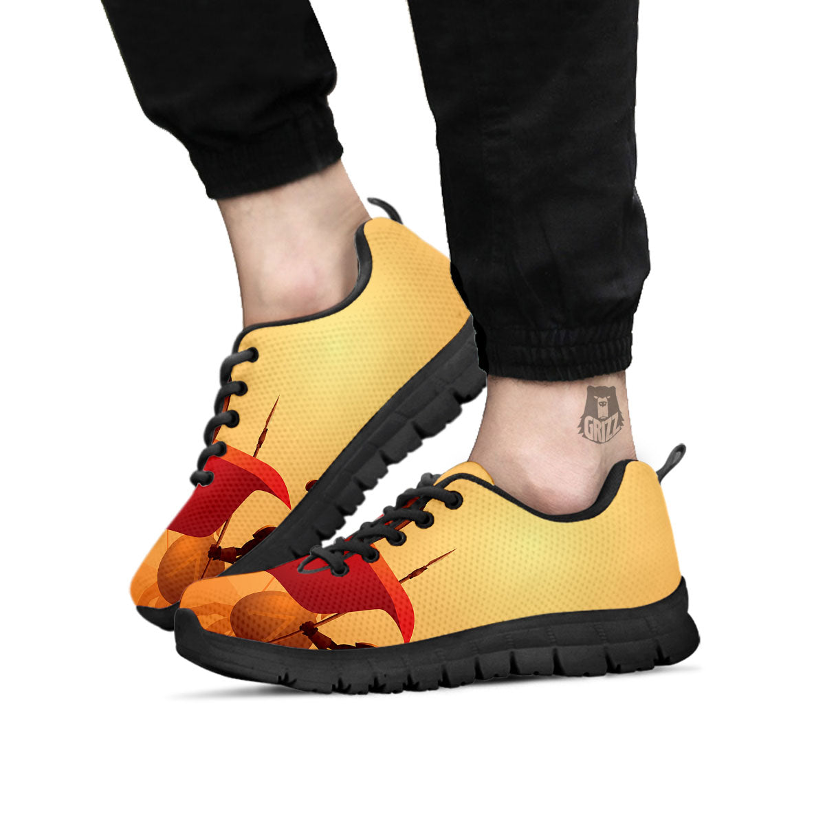 Spartan Ancient Print Black Sneaker-grizzshop