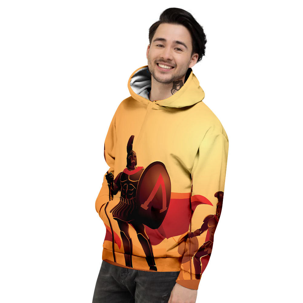 Spartan Ancient Print Men's Hoodie-grizzshop