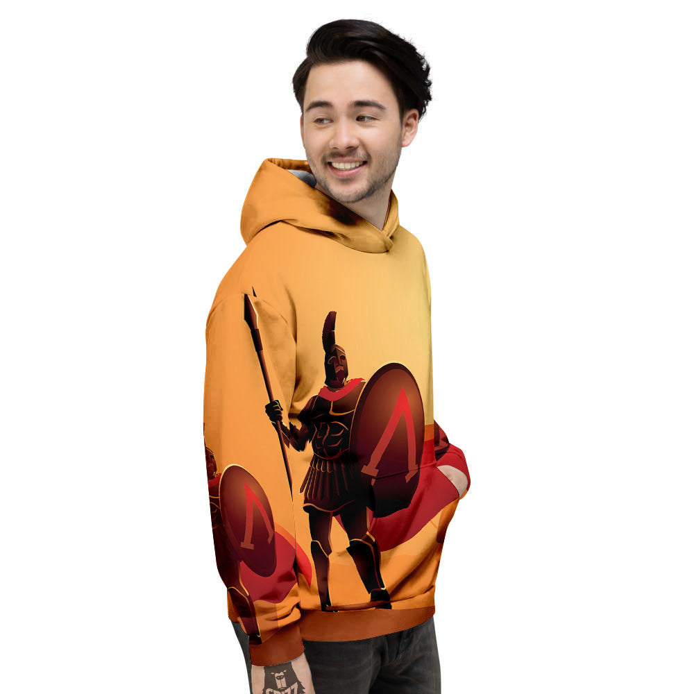 Spartan Ancient Print Men's Hoodie-grizzshop