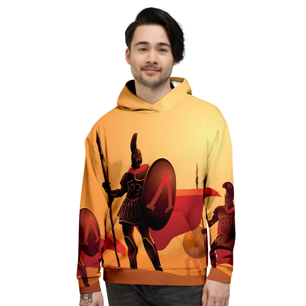 Spartan Ancient Print Men's Hoodie-grizzshop