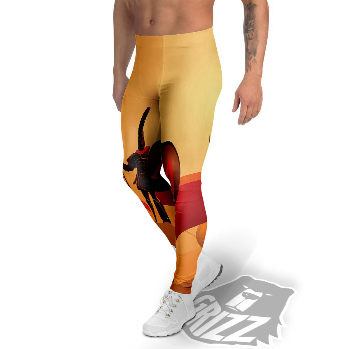 Spartan Ancient Print Men's Leggings-grizzshop