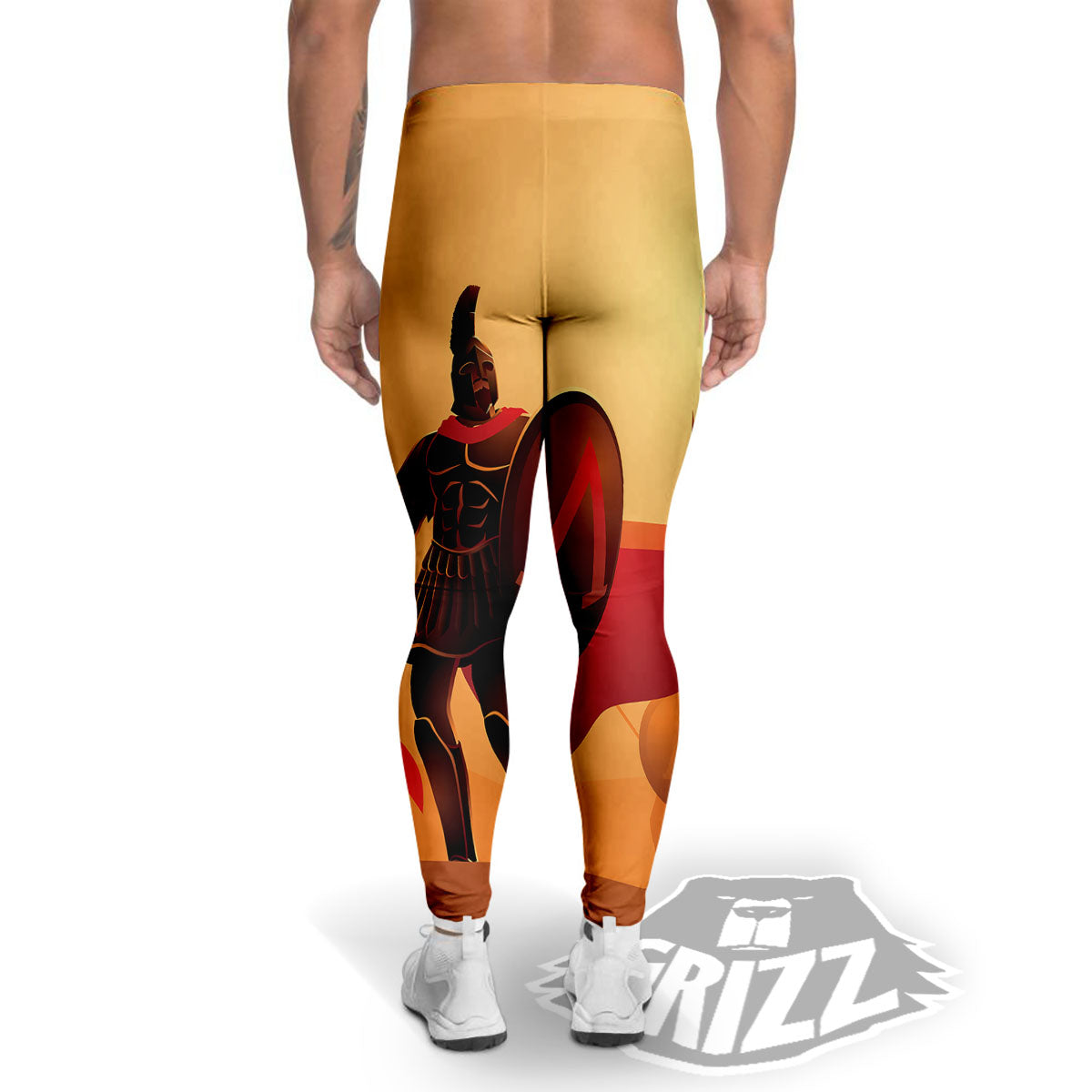 Spartan Ancient Print Men's Leggings-grizzshop