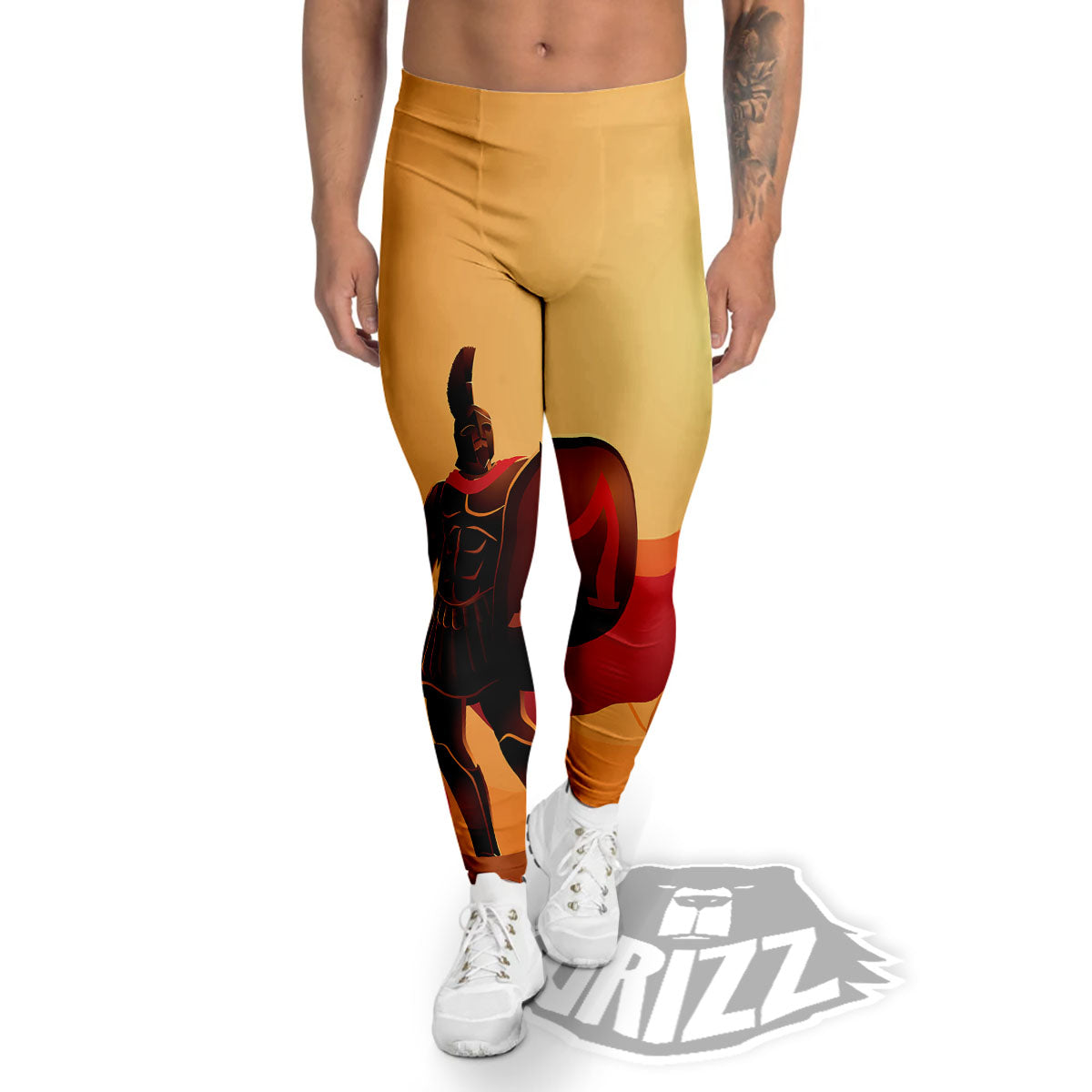 Spartan Ancient Print Men's Leggings-grizzshop