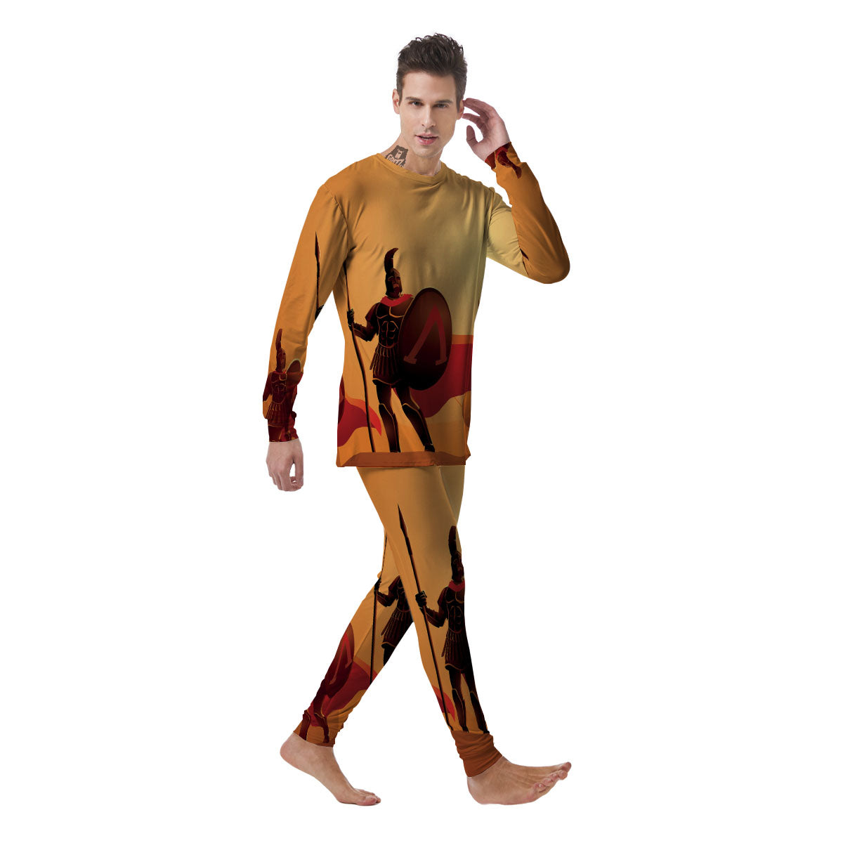 Spartan Ancient Print Men's Pajamas-grizzshop