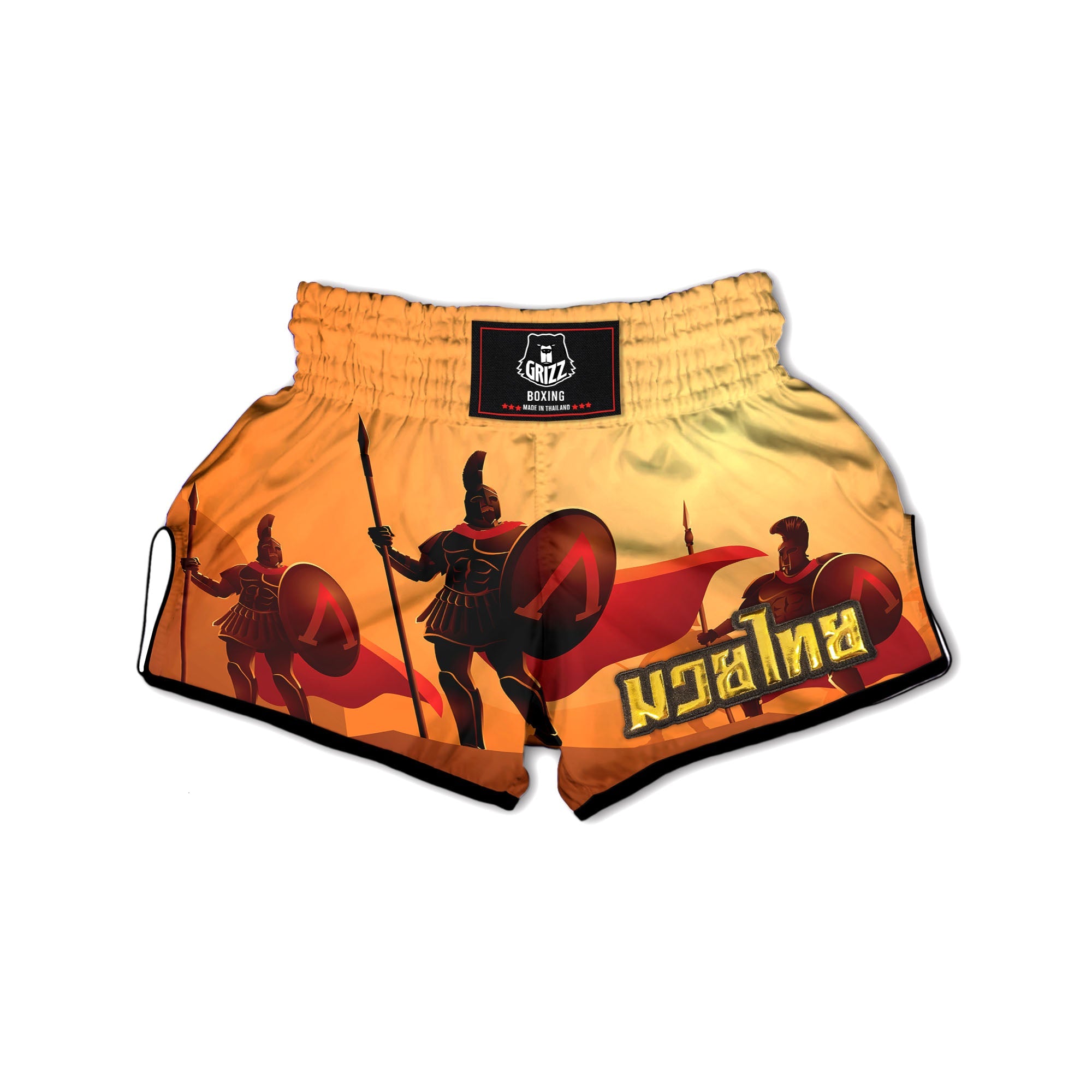 Spartan Ancient Print Muay Thai Boxing Shorts-grizzshop