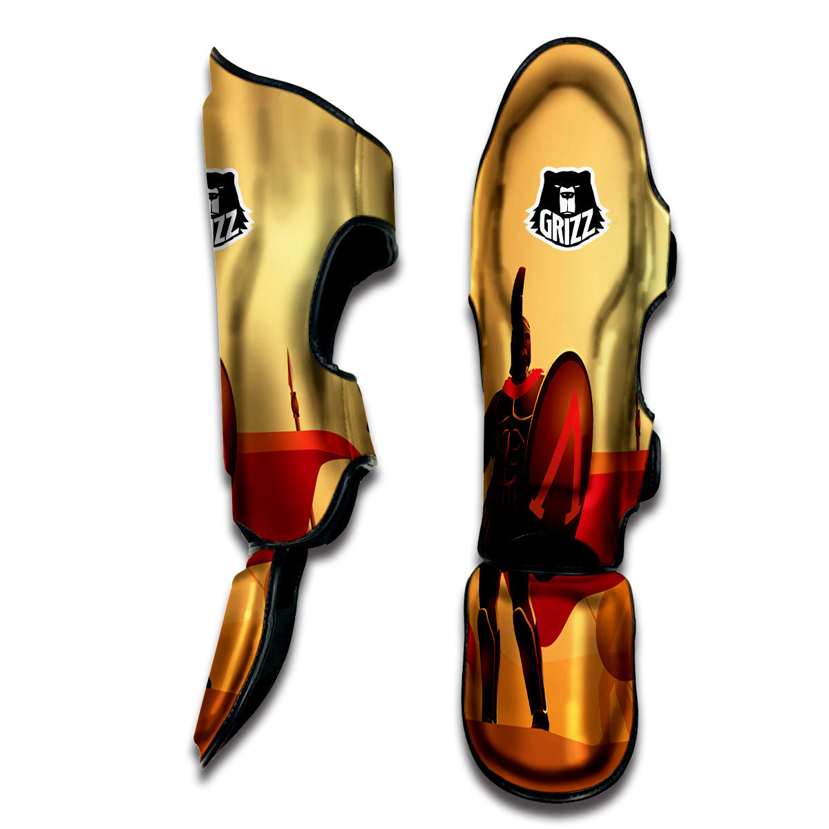 Spartan Ancient Print Muay Thai Shin Guards-grizzshop