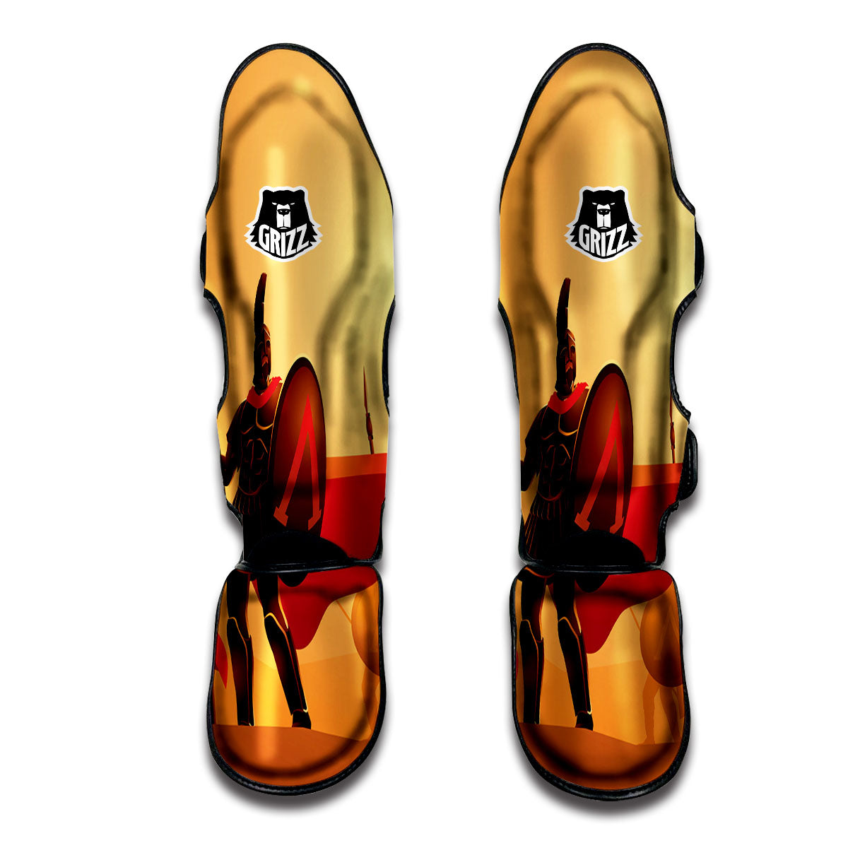 Spartan Ancient Print Muay Thai Shin Guards-grizzshop