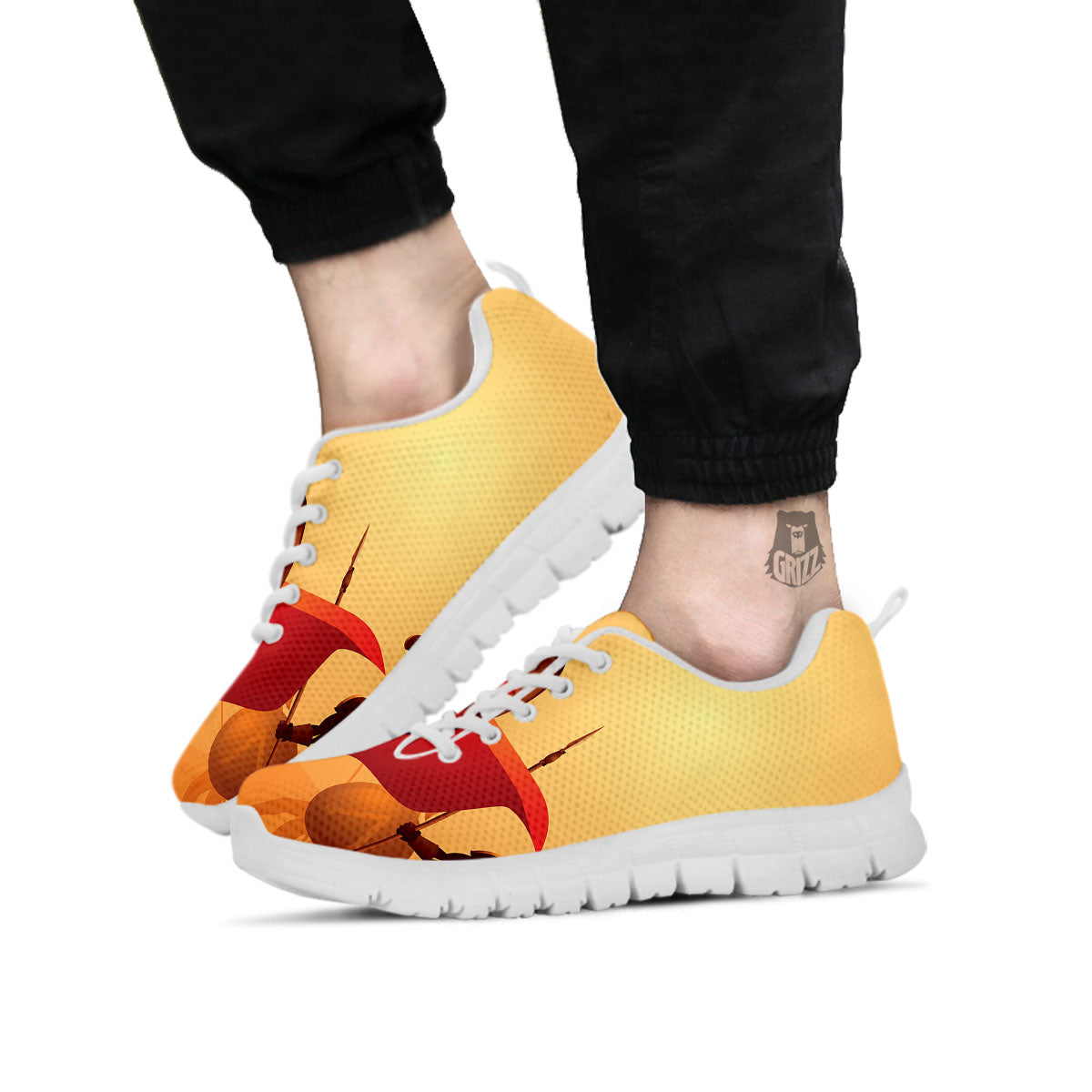 Spartan Ancient Print White Sneaker-grizzshop